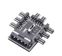 Uno de Cada Ocho de conmutación Caja de la computadora Ventilador Tablero Fan HUB Apoyo Ventilador de 8 vías Controlador de Velocidad de 3 velocidades