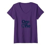 Uno de uno: Declaración de Identidad única para individuos Camiseta Cuello V, Mujer, Morado, S
