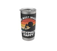 Uno debe imaginar Sísifo Feliz Divertido Mito de la mitología griega Vaso térmico de acero inoxidable de doble pared