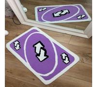 UNO - Felpudo antideslizante para dormitorio, baño, mesita de noche, rectangular, mullida (40 x 60 cm, morado)
