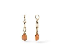 Unoaerre Pendientes largos con piedras ojo de gato, chapado en oro amarillo de 24 quilates, 014EXO0061000-2781