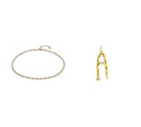 UNOde50 | Cadena con Bolas Continuas + Charm Abecedario Tamaño Grande | Bañada en Oro de 18k | Letra A | Joya Artesanal | Hecho en España