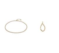 UNOde50 | Cadena con Bolas Continuas + Charm Abecedario Tamaño Grande| Bañada en Oro de 18k | Letra O | Joya Artesanal | Hecho en España