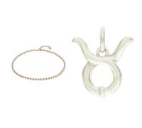 UNOde50 |Cadena con Bolas Continuas + Charm Signo del Zodiaco Tauro | Bañado en Oro de 18k | Joya Artesanal |Hecho en España