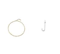 UNOde50 | Cadena Corta + Charm Abecedario Tamaño Grande | Bañada en Oro de 18k | Letra J | Joya Artesanal | Hecho en España