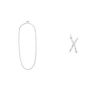 UNOde50 | Cadena Larga + Charm Abecedario Tamaño Grande | Bañado en Plata de Ley | Letra X | Joya Artesanal | Hecho en España