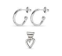 UNODE50 - Pendientes Colección Personalization para Mujer, Plata 925, Fabricado en España + UNO de 50 - Charm Corazón en Plata