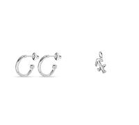 UNOde50|Pendientes en Forma de Aro + Charm Signo del Zodiaco Sagitario | Bañado en Plata | Joya Artesanal |Hecho en España
