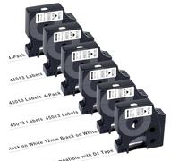 UNOKA 45013 12 mm x 7 m cinta de escritura de repuesto para Dymo D1 12 mm negro sobre blanco