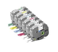 UNOKA Cinta laminada TZe TZ de 24 mm 0.94 compatible con Brother TZe-251 TZe-151 TZe-451 TZe-551 TZe-651 TZe-751 i NCH Recambios de color para etiquetadora P-Touch PTD600 PTD600vp, 6 unidades