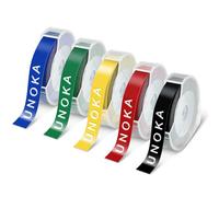 UNOKA Compatible con recambios de cinta Dymo en relieve negro/rojo/amarillo/azul/verde para etiquetadoras Dymo Junior Omega Home, etiquetas de 9 mm para grabador 3D E-101 E-303, 5 paquetes