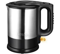 Unold 18015 Hervidor de agua - Acero inoxidable Kettle, Negro, 1,5 L, enchufe UE, 2200 W, quemador de flash, base de acero inoxidable giratoria 360°, protección contra ebullición en seco, apagado