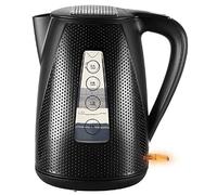 UNOLD 18555 Hervidor de agua Golf - Kettle, negro, 1,7 litros, 2150 W, base giratoria 360°, protección contra ebullición en seco, apagado automático, bloqueo de seguridad, indicador de nivel de agua