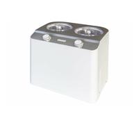 Unold 48830 Máquina de helados Doppio con compresor, 2 senos, 2.4L, acero/blanco, preparación en 30 min