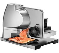 Unold 78826 Metal Plus - Cortafiambres (100 W, patas antideslizantes, cuchilla ondulada de acero inoxidable, ancho de corte ajustable), color plateado y negro