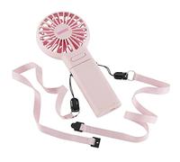 Unold 86644 Breezy Fold Pink para Colocar o Colgar, ángulo Plegable Aprox. 180°, Control de Velocidad de 3 Niveles, Funcionamiento con batería Aprox. 3,5 - 10 Horas, cordón para el Cuello