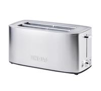 Unold Tostadora Tom 38266 - Tostadora de 4 rebanadas, 1400 W, carcasa de acero inoxidable con aislamiento térmico, también para rebanadas XXL con 4 funciones: tostar, calentar, descongelar y parar