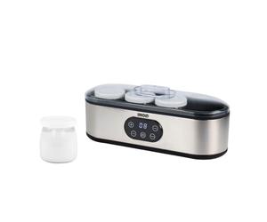 Unold Yoghurt Maker Yogi | 4 recipientes de 180 ml para yogur casero | Fácil preparación de yogur, incluye 4 vasos de vidrio de 180 ml con tapas, 20-50 °C, tiempo de funcionamiento 1-48 horas