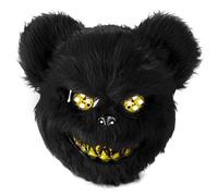 UNOLIGA Caretas Halloween Miedo, Mascara de Oso Animal, Máscara de Terror para Niño Adulto, Máscara Realistica para Halloween Carnaval Fiesta de Disfraces Cosplay Mascarada (Negro)