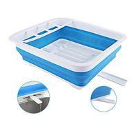 UNOLIGA Escurridor de Platos Plegable con Pico Giratorio, Escurreplatos de Cocina Escurridor Fregadero Camper Furgoneta Autocaravana Accesorios para Vajilla Platos y Vasos