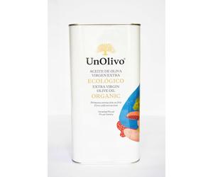 UnOlivo Aceite de Oliva Virgen Extra Ecológico lata 5L | Variedad Picual | Extracción en Frio | Aceite Filtrado