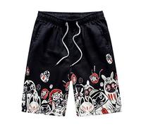 UnoSheng Bañador largo hasta la rodilla, pantalones de natación para hombre, de secado rápido, pantalones cortos de verano para la playa, cinco puntos, bañador, negro, amarillo, para hombre, Negro ,