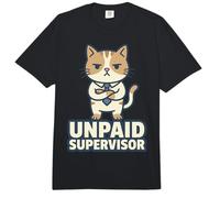 Unpaid Supervisor Funny Cat Owner Work Humor Comfort Colors Adult Heavyweight T-Shirt