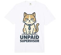 Unpaid Supervisor Funny Cat Owner Work Humor Comfort Colors Adult Heavyweight T-Shirt