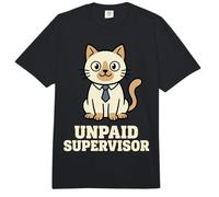 Unpaid Supervisor Funny Cat Owner Work Humor Comfort Colors Adult Heavyweight T-Shirt