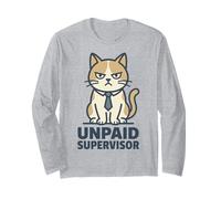 Unpaid Supervisor Funny Cat Owner Work Humor Manga Larga