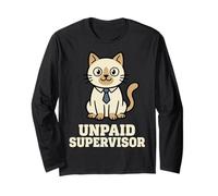 Unpaid Supervisor Funny Cat Owner Work Humor Manga Larga