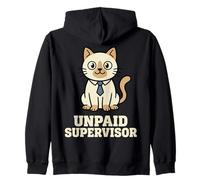 Unpaid Supervisor Funny Cat Owner Work Humor Sudadera con Capucha