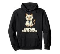 Unpaid Supervisor Funny Cat Owner Work Humor Sudadera con Capucha