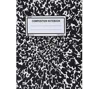 Unruled Composition Notebook: 100 unruled pages [50 sheets], 7.5" x 9.25, black marble, composition style cover, perfect bound notebook.: Volume 1 (Arune Composition Books)