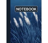 Unruled unlined notebook, blank plain notebook no lines, white paper, for writing, for work, 7x9, page numbering record, notes in school, university, ... student.: Reeds and stary in the night sky
