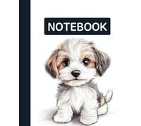 Unruled unlined notebook, blank plain notebook no lines, white paper, for writing, for work, 7x9, page numbering record, notes in school, university, college, office, home. For student.: cute dog