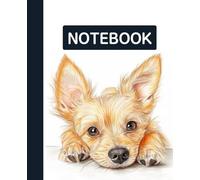 Unruled unlined notebook, blank plain notebook no lines, white paper, for writing, for work, 7x9, page numbering record, notes in school, university, college, office, home. For student.: cute dog