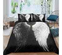 UNRXJZLVM Juego de Funda Nórdica Alas de Ángel Impresión 3D Microfibra Transpirable Decoración Dormitorio Suave Double（200x200cm）