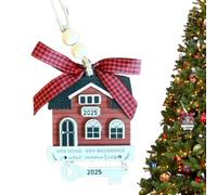 Unser erstes Zuhause-Ornament, erstes Haus-Ornament - 2024 Neues Haus Neuanfang | Holz-Neuhaus-Weihnachtsschmuck, 2D-Neuhaus-Neuanfangsdekoration für den Weihnachtsbaum