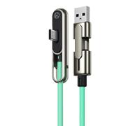 Unsichtbares Ladekabel | Schnelllade Kabel | Faltbares Seitenstecker Ladegerät 240W | USB A und USB C auf Typ C mit Standfunktion für Smartphone Tablet Reisen Camping Outdoor