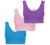 UnsichtBra Mujer Set de 3 Sujetadores | Bralette Sin Aros | Ultra Cómodo e Invisible | Antisudor | Sin Costuras | Elástico y Transpirable | Negro, Blanco, Beige | Lencería de Algodón
