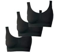 UnsichtBra Mujer Set de 3 Sujetadores | Bralette Sin Aros | Ultra Cómodo e Invisible | Antisudor | Sin Costuras | Elástico y Transpirable | Negro, Blanco, Beige | Lencería de Algodón