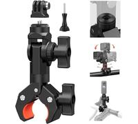 UNSTINCER Super Abrazadera con Rosca de 1/4 Pulgadas y Adaptador de Montaje para cámara de acción, rotación de 180° y 360°, para Gopro Insta360 dji trípode Manillar de Bicicleta y Motocicleta