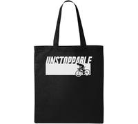 Unstoppable Bicycle Graphic - Bolsa de algodón ecológico natural, color negro, Black, Talla única