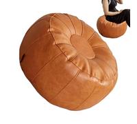 Unstuffed Pouf Cover - PU Pumpkin Shape Cushion Footrest | Floor Pouf Footrest Cushion | For Home, Living Room, Bedroom, Office, Outdoor, Patio, Balcony, Patio