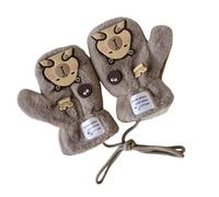 UNTERING 1 par de guantes de punto para niños, guantes de dedo completo/dedo dividido, cómodos guantes cálidos para dibujar fácilmente, guantes de invierno para niños y niñas, Pa Bear Five Fingers