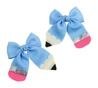 UNTERING 1 par de moños transpirables para animadora para la temporada de regreso a clases, para padres e hijos, actividades de peinado a juego, lazos para el pelo de tela suave, azul, Talla única