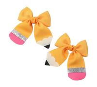 UNTERING 1 par de moños transpirables para animadora para la temporada de regreso a clases, para padres e hijos, actividades de peinado a juego, lazos para el pelo de tela suave, amarillo, Talla única