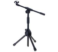 UNTERING Abrazadera de soporte de brazo para micrófono, trípode giratorio de 360 grados, barra de micrófono, organización de cables integrada para aplicación en vivo, soporte de música