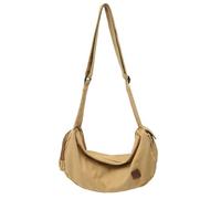 UNTERING Bolsa cruzada de lona para otoño e invierno, bolsa de hombro de gran capacidad, bolsa de compras, bolsa de mensajeros casual para uso diario, Khaki, about 44x18x21cm/17.32x7.09x8.27"